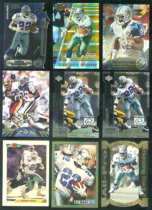 Emmitt Smith - 1998 Black Diamond 'Premium Cut' QUADRUPLE HORIZONTAL #PC22 Baseball cards value