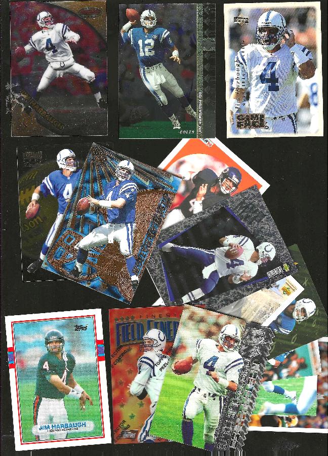Jim Harbaugh  *** COLLECTION *** - Lot of (48) diff. + (14) dups Football cards value