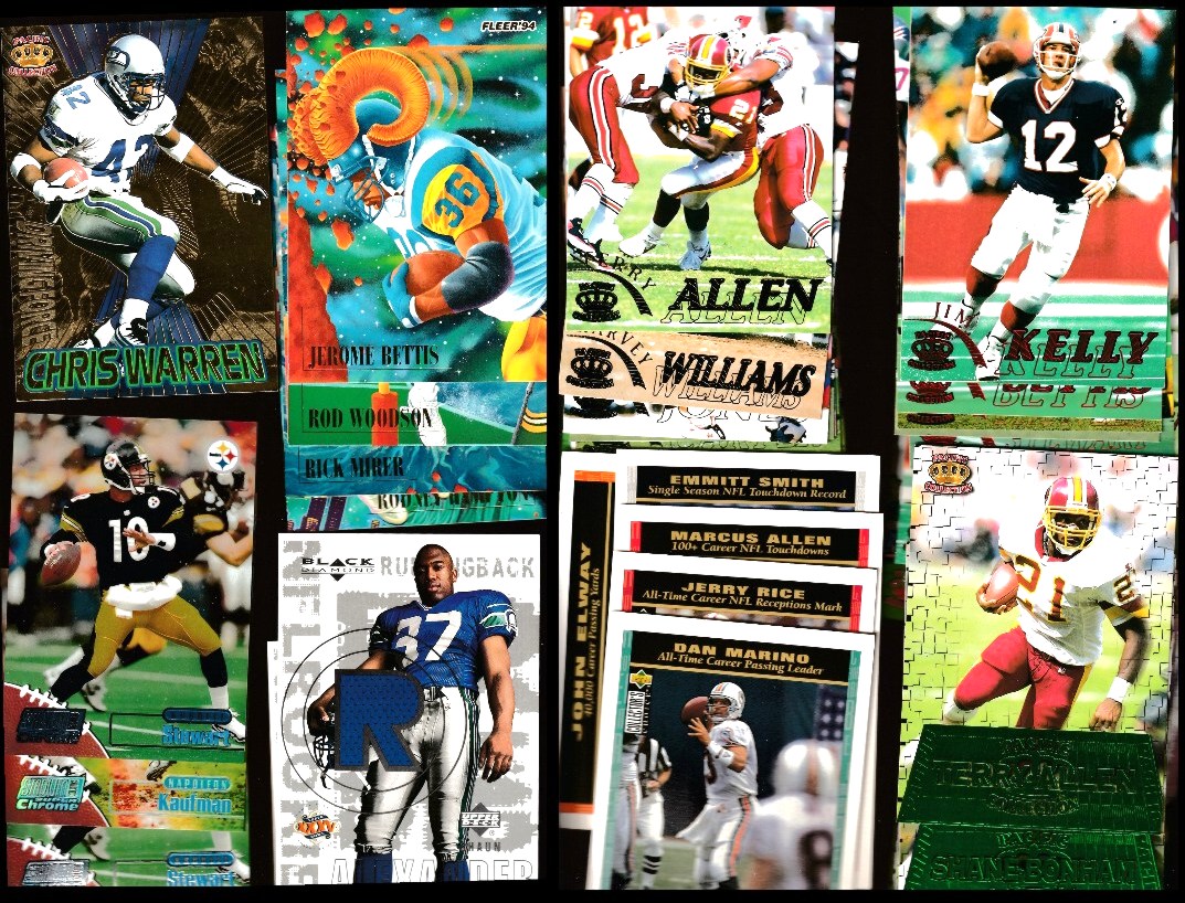  1994-2001 - GIANT Lot of JUMBO Football Cards - (125) Assorted with Stars Football cards value