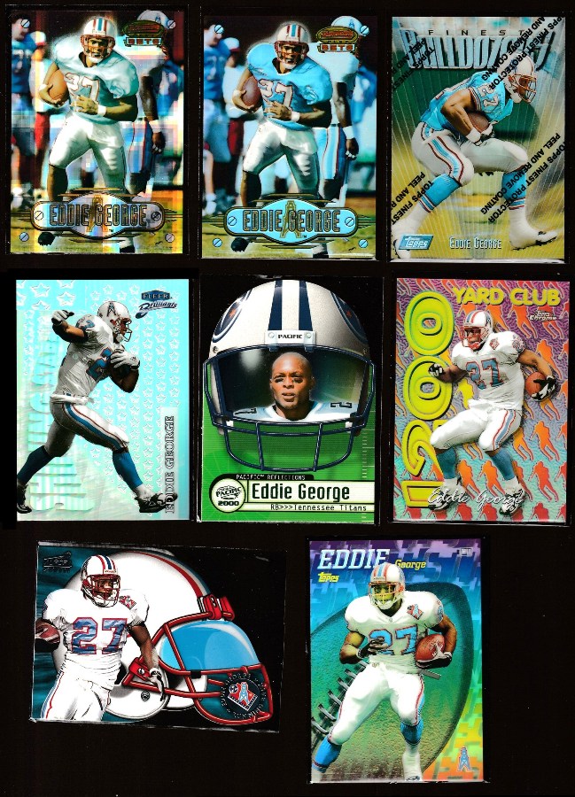 Eddie George - 1997 Topps Finest #141 REFRACTOR (Oilers) Football cards value