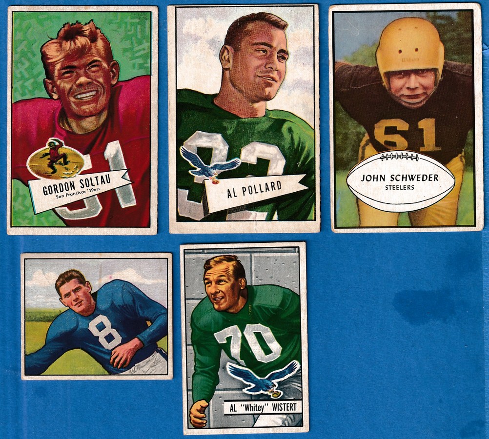 1952 Bowman Large FB #141 Gordy Soltau (49ers) Football cards value