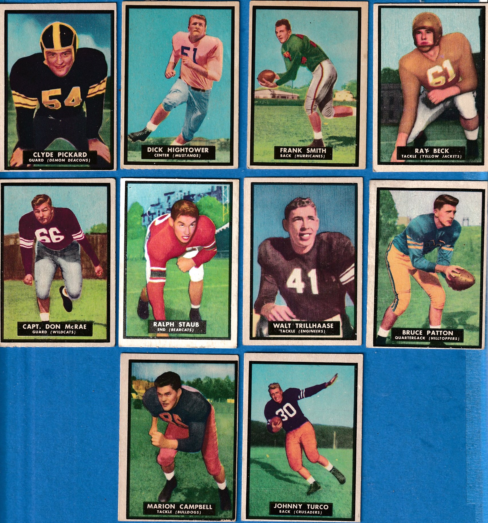 1951 Topps Magic FB  - Lot of (10) different Football cards value