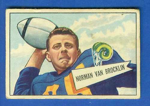 1952 Bowman Small FB #  1 Norm Van Brocklin ROOKIE (Rams) Football cards value