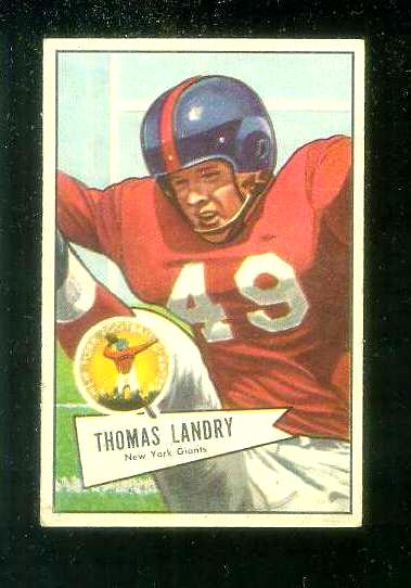 1952 Bowman Small FB #142 Tom Landry [#b] (NY Giants) Football cards value