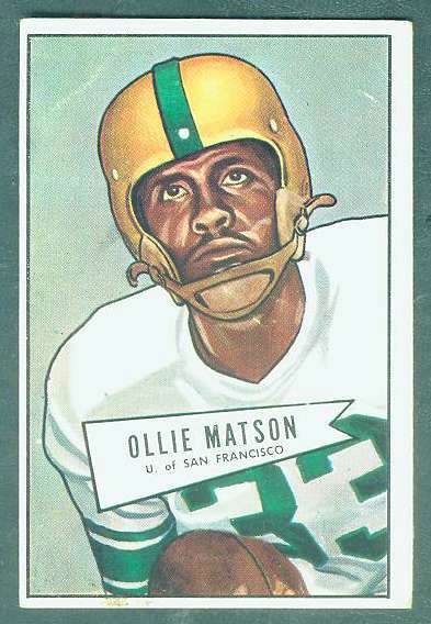 1952 Bowman Large FB #127 Ollie Matson ROOKIE SHORT PRINT (Chicago Cardinal Football cards value