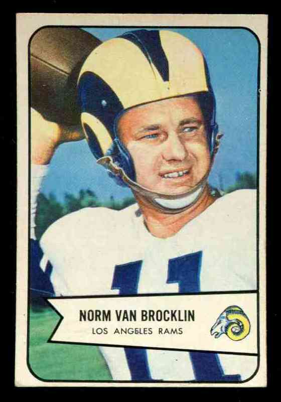 1954 Bowman FB #  8 Norm Van Brocklin [#] (Rams) Football cards value