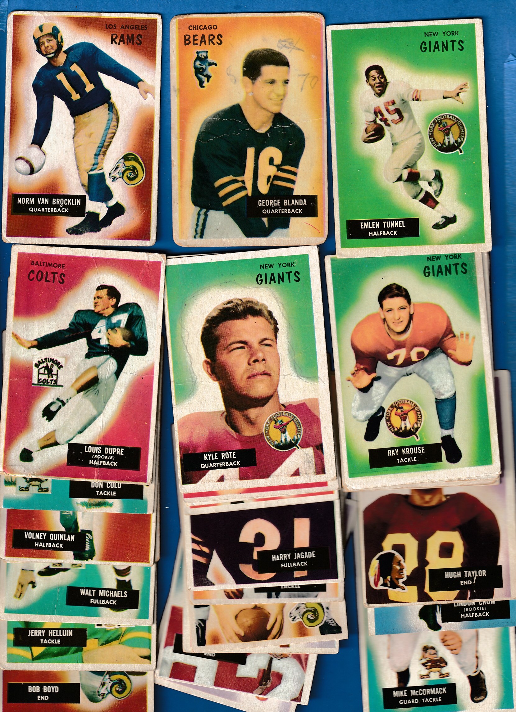 1955 Bowman  - Lot of (36) different Football cards value