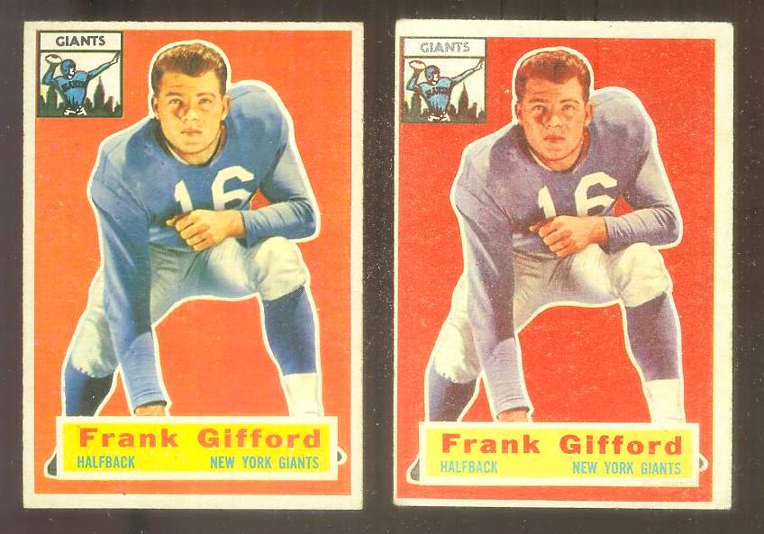1956 Topps FB # 53 Frank Gifford [#] (Giants) Football cards value