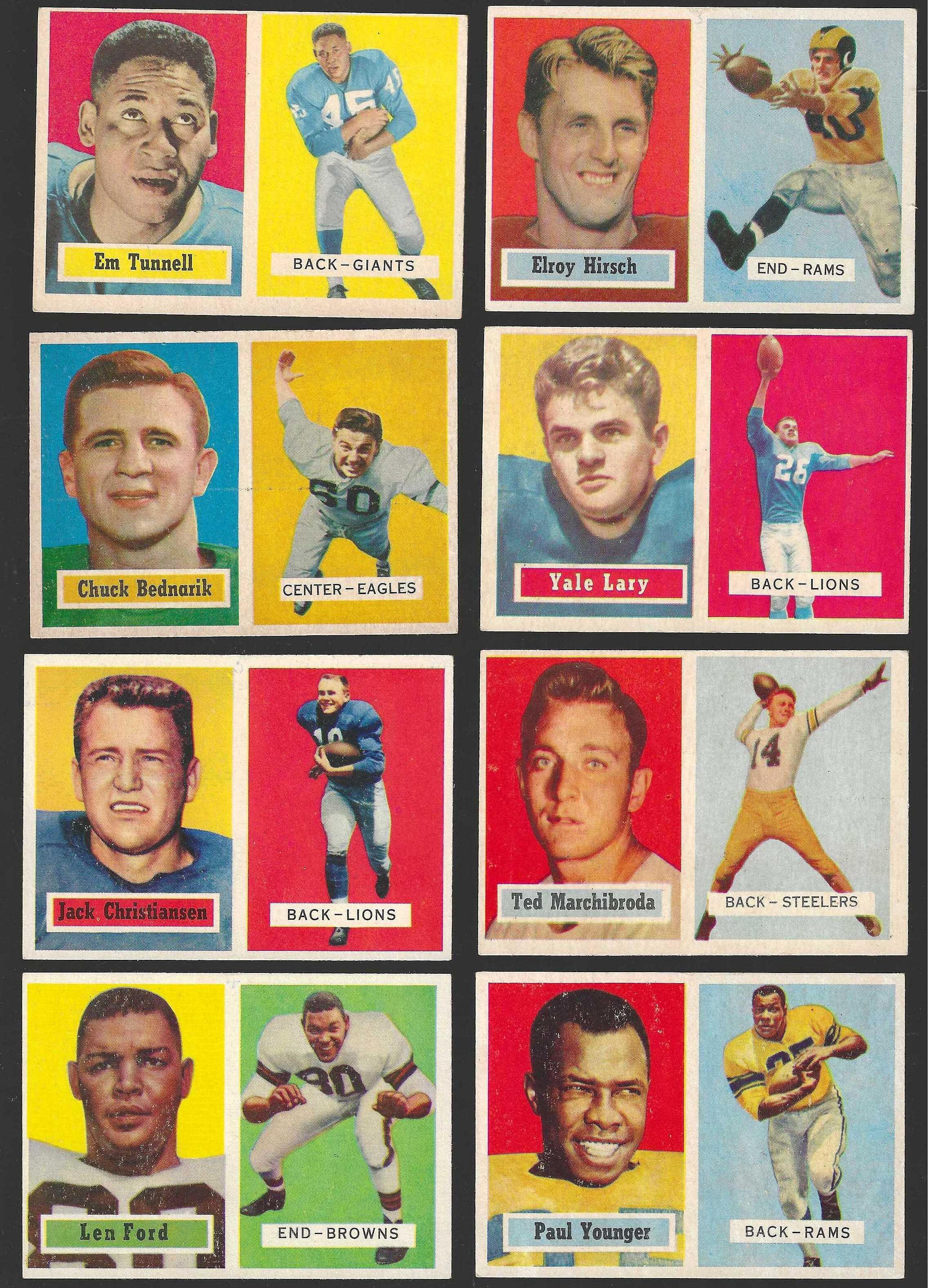 1957 Topps FB # 35 Emlen Tunnell [#x] (NY Giants) Football cards value