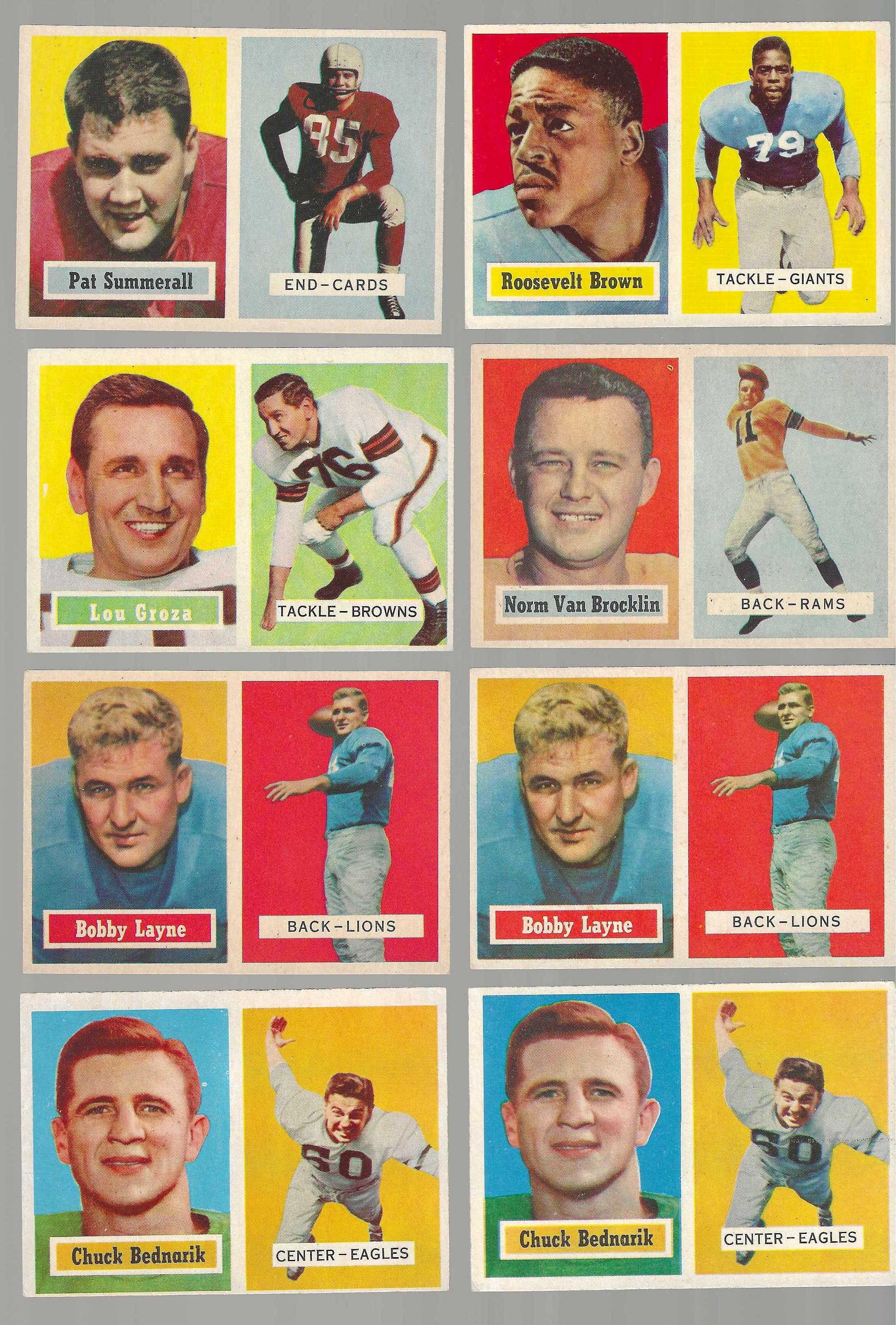1957 Topps FB # 32 Bobby Layne [#] (Lions) Football cards value