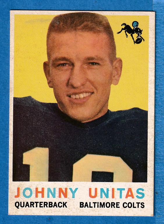 1959 Topps FB #  1 Johnny Unitas [#j] (Colts) Football cards value