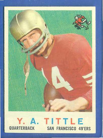 1959 Topps FB #130 Y.A. Tittle [#] (49ers) Football cards value