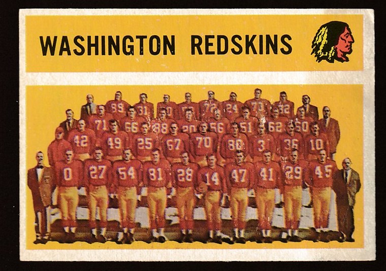 1960 Topps FB #132 Washington Redskins TEAM CARD [#] Football cards value