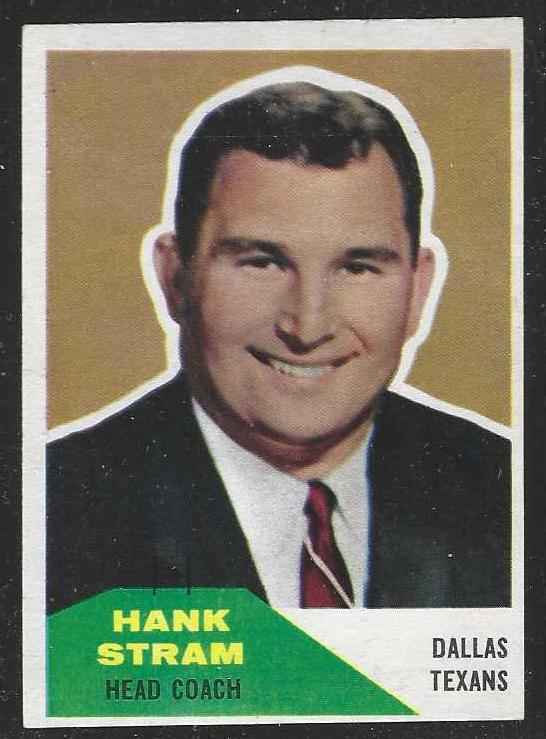 1960 Fleer FB #116 Hank Stram ROOKIE [#] (Dallas Texans) Football cards value