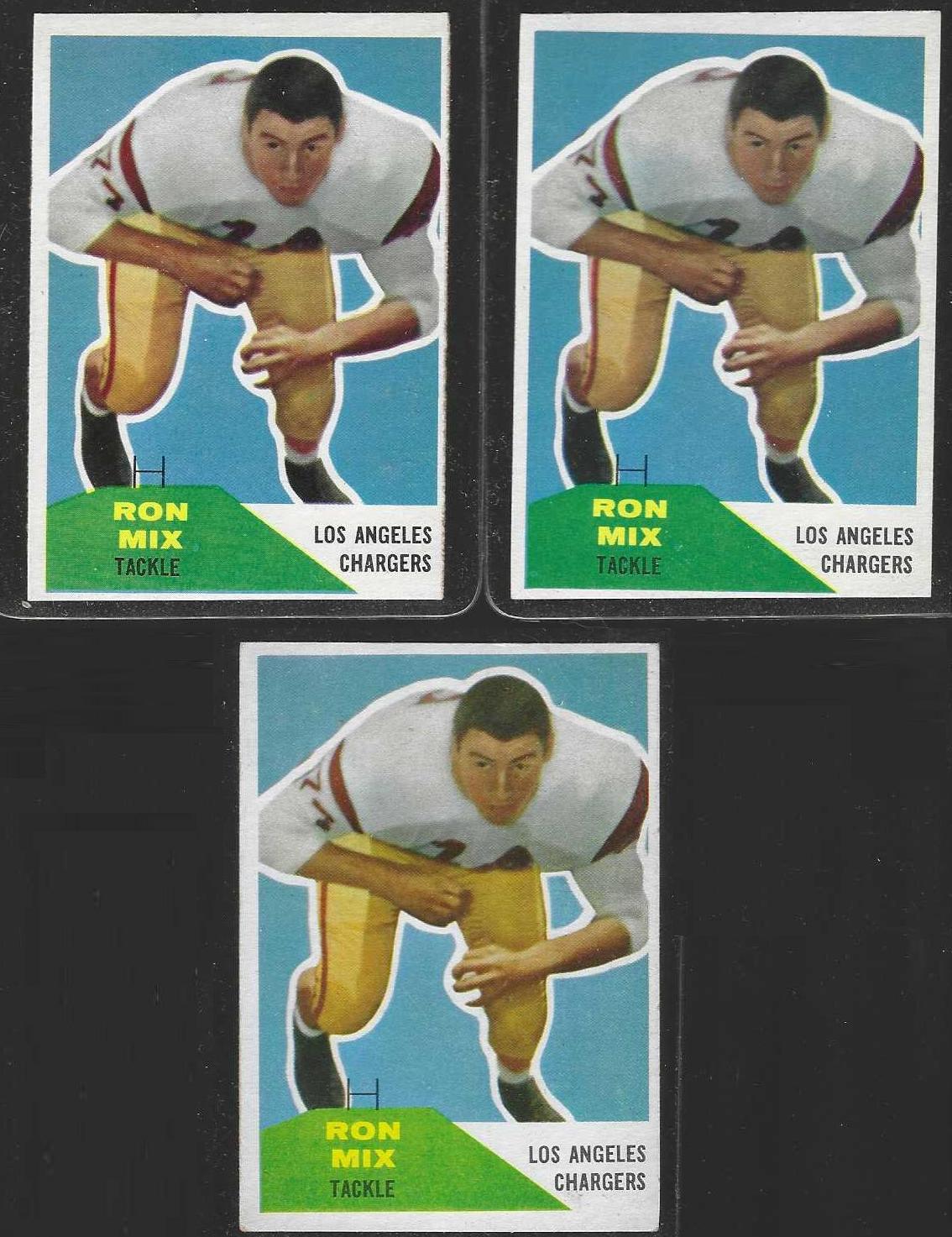 1960 Fleer FB #118 Ron Mix ROOKIE [#] (Chargers) Football cards value
