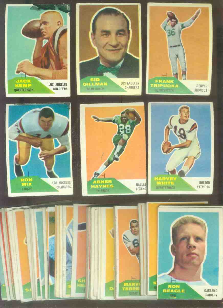 1960 Fleer  Football NEAR SET (110/132 cards) Football cards value