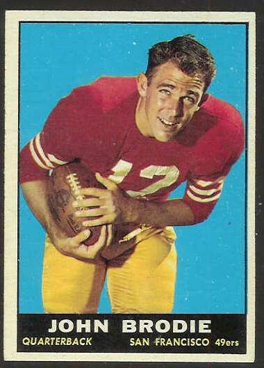 1961 Topps FB # 59 John Brodie ROOKIE [#] (49ers) Football cards value