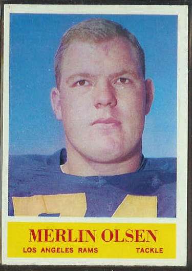 1964 Philadelphia FB # 91 Merlin Olsen ROOKIE [#a] (Rams) Football cards value