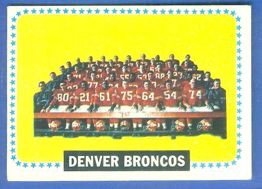 1964 Topps FB # 65 Denver Broncos TEAM card SHORT PRINT Football cards value