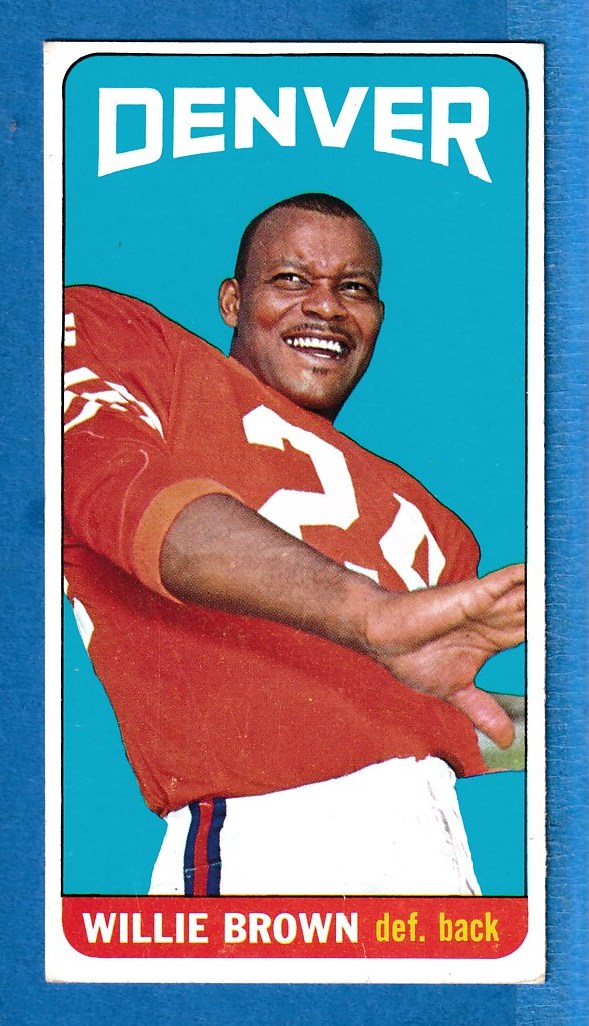 1965 Topps FB # 46 Willie Brown ROOKIE SHORT PRINT (Denver Broncos) Football cards value