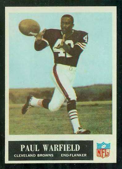 1965 Philadelphia FB # 41 Paul Warfield ROOKIE [#b] (Browns) Football cards value