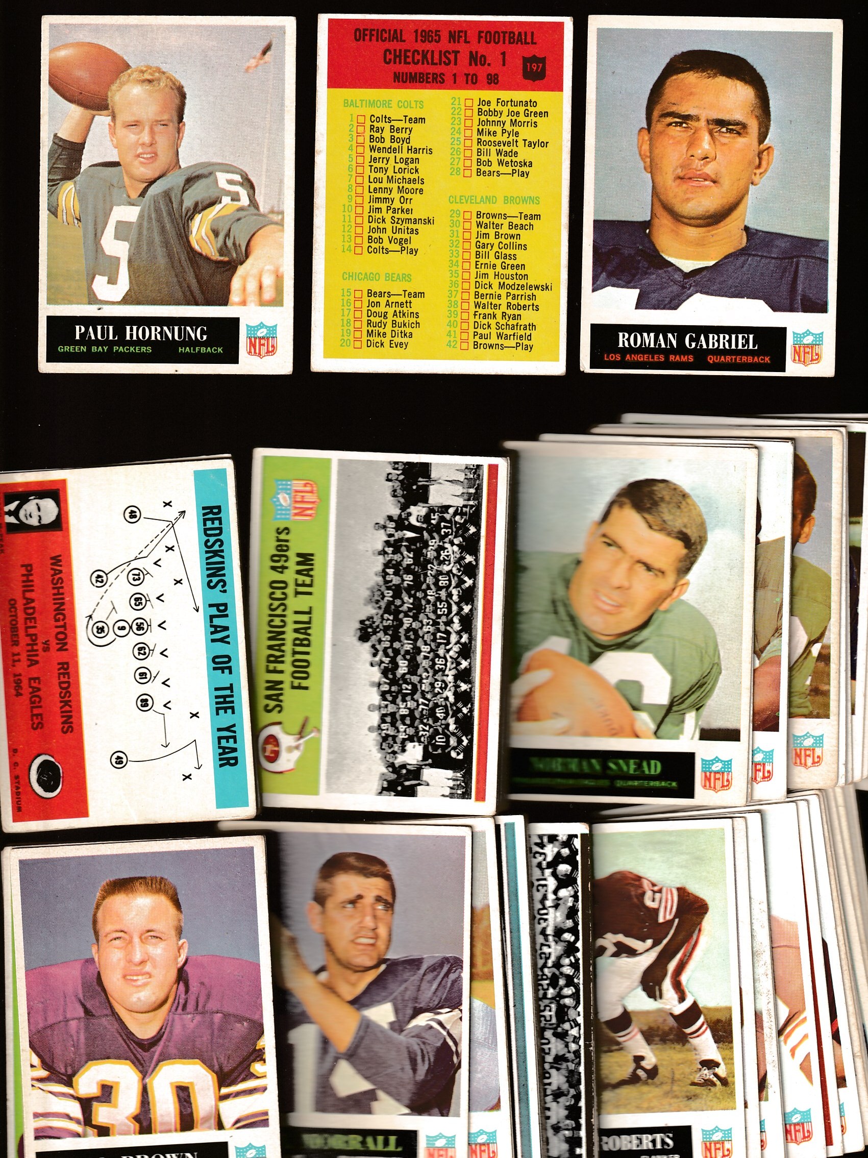 1965 Philadelphia FB   - Starter Set/Lot of (78) with Stars Football cards value