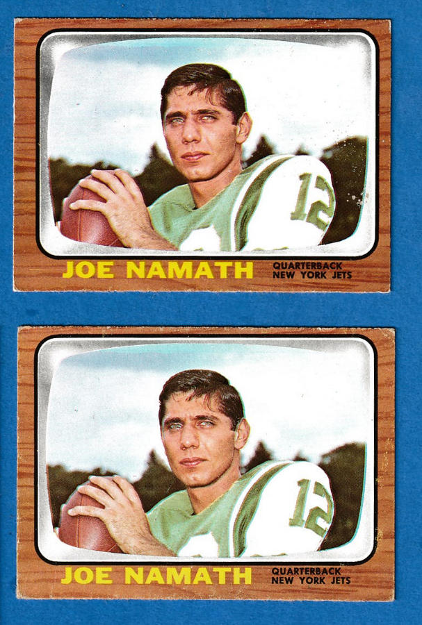 1966 Topps FB # 96 Joe Namath (Jets) Football cards value