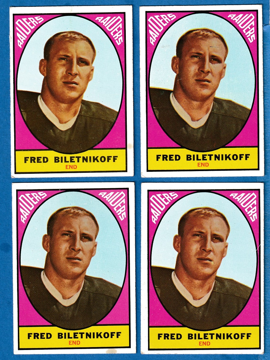 1967 Topps FB #106 Fred Biletnikoff (Raiders) Football cards value
