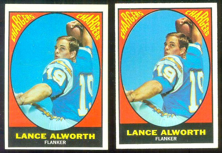 1967 Topps FB #123 Lance Alworth [#] (Chargers) Football cards value