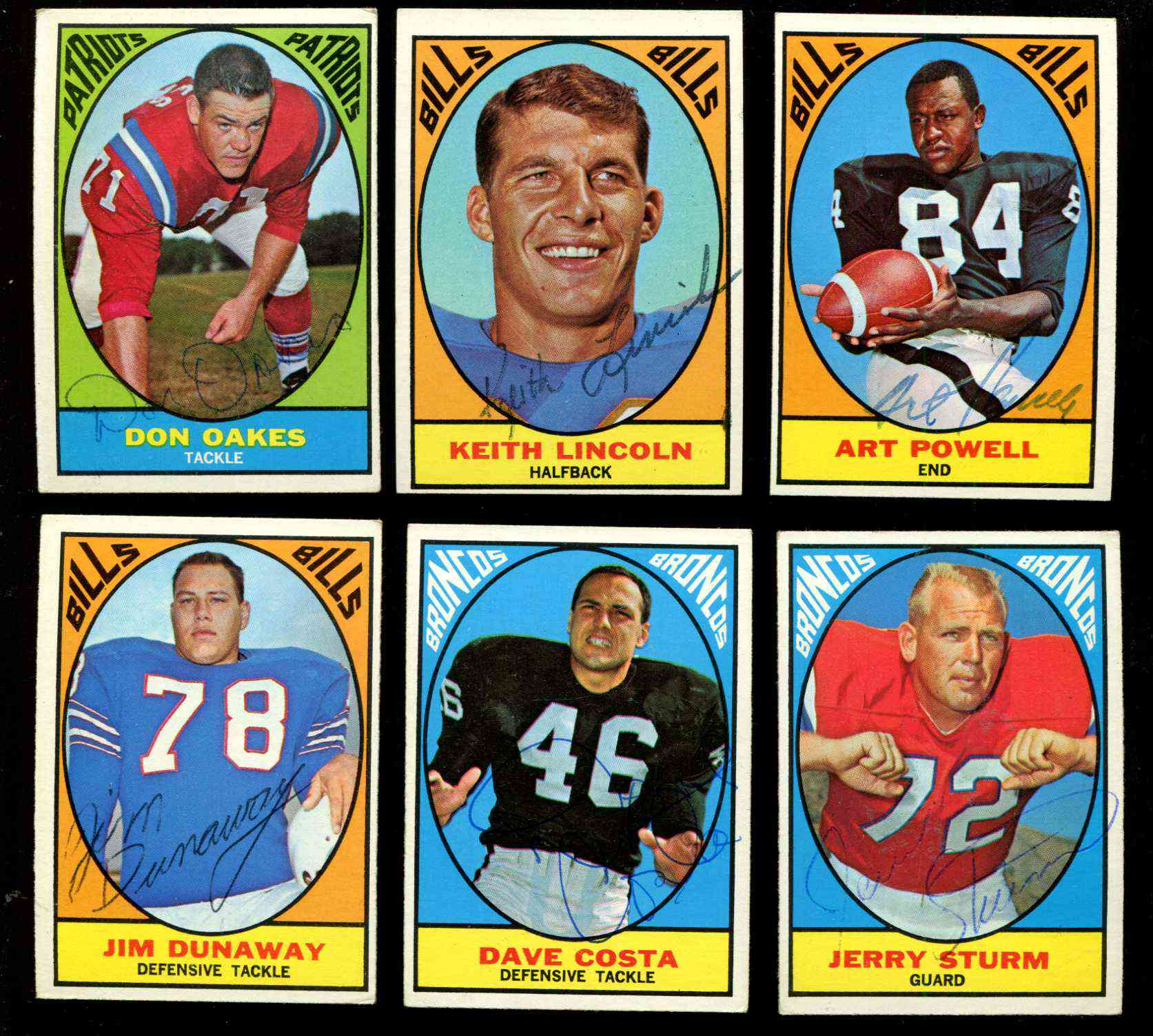 1967 Topps FB # 15 Keith Lincoln AUTOGRAPHED w/GAI LOA (Bills) Football cards value