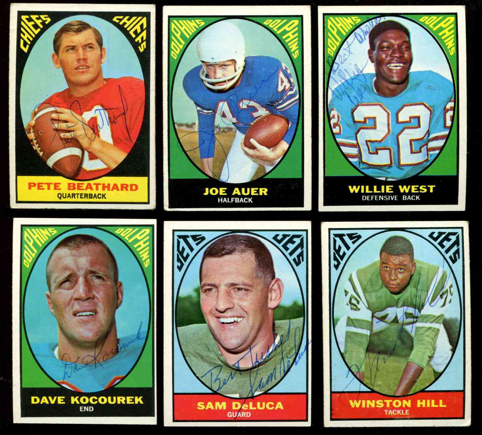 1967 Topps FB # 80 Willie West AUTOGRAPHED w/GAI LOA (Dolphins) Football cards value