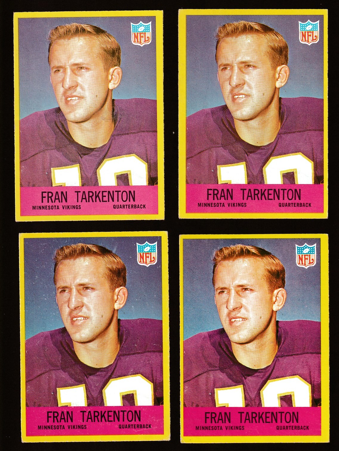 1967 Philadelphia FB #106 Fran Tarkenton [#] (Vikings) Football cards value