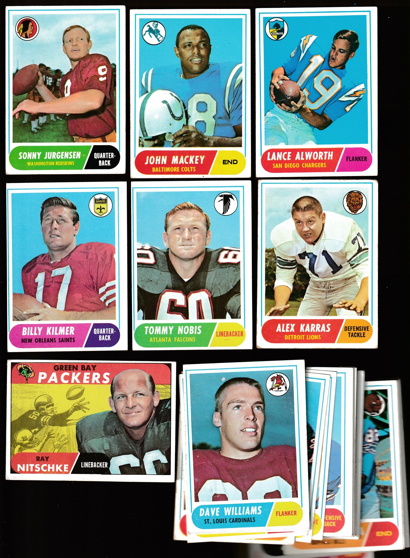 1968 Topps FB  -  Starter Set/Lot of (93/219) with stars Football cards value