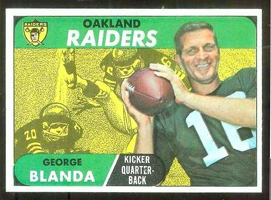 1968 Topps FB #142 George Blanda [#] (Raiders) Football cards value