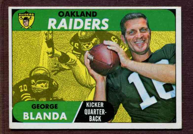 1968 Topps FB #142 George Blanda [#] (Raiders) Football cards value