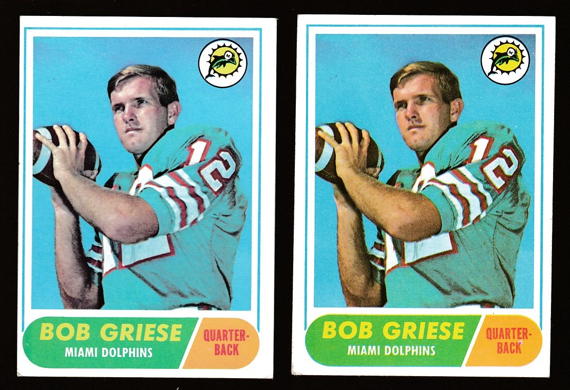 1968 Topps FB #196 Bob Griese ROOKIE [#] (Dolphins) Football cards value