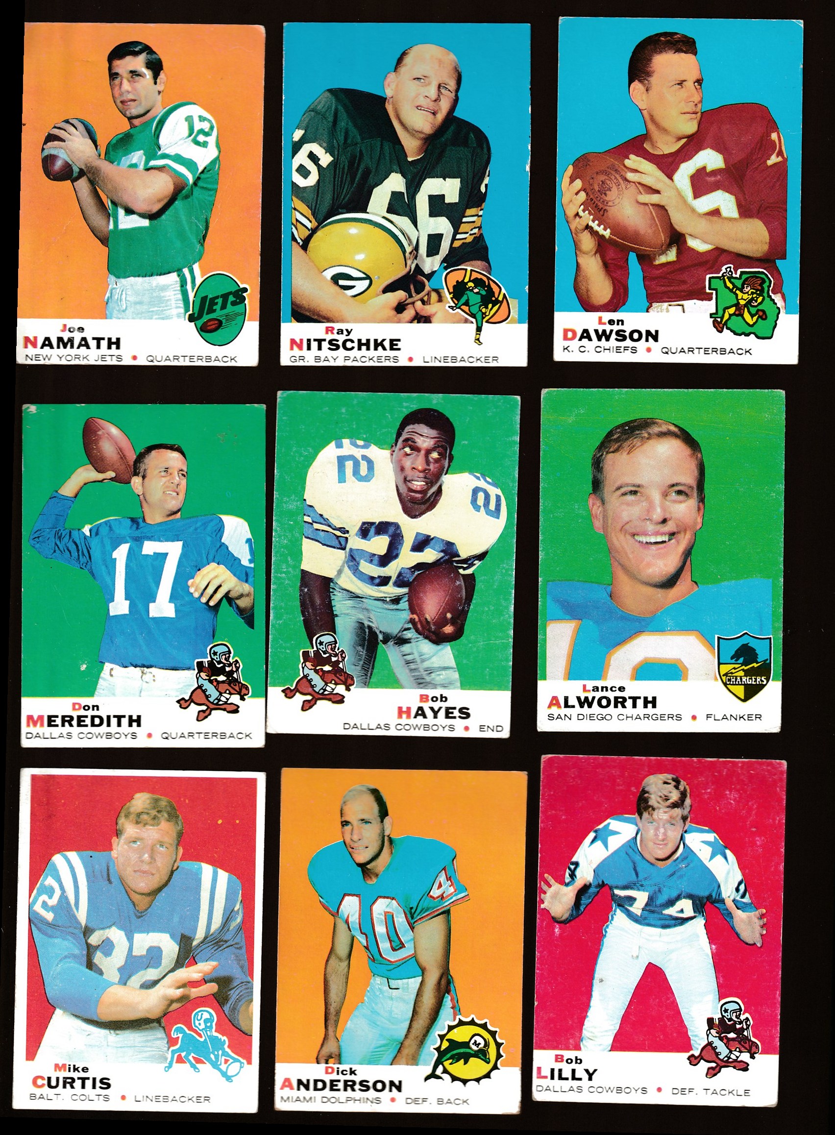 1969 Topps FB  - Starter Set/Lot of (178) different with Stars Football cards value