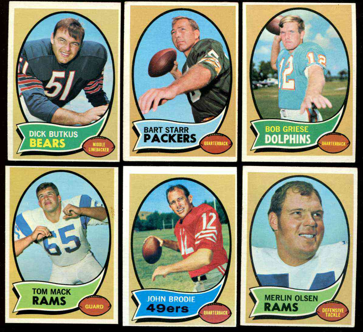 1970 Topps FB # 10 Bob Griese (Dolphins) Football cards value