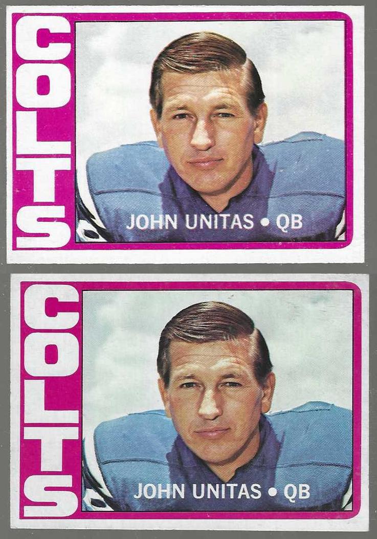 1972 Topps FB #165 Johnny Unitas [#] (Colts) Football cards value