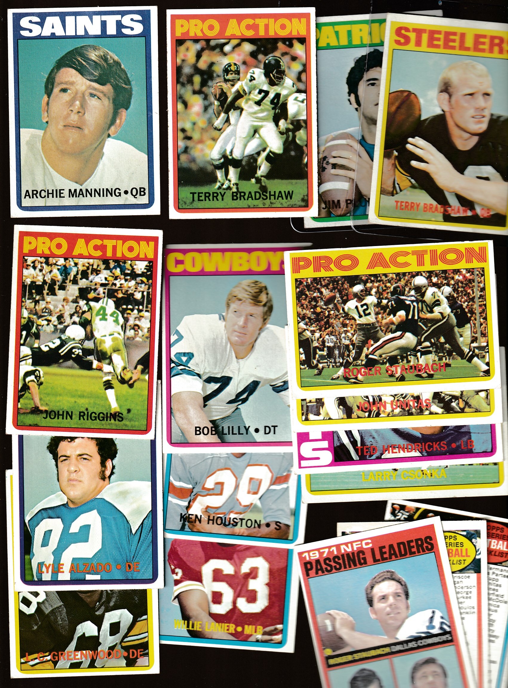 1972 Topps  Football - Starter Set/Lot (100) Staubach RC yr,Manning RC Football cards value
