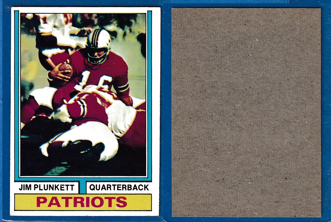 1974 Topps FB #435 Jim Plunkett *** BLANK-BACK *** Football cards value