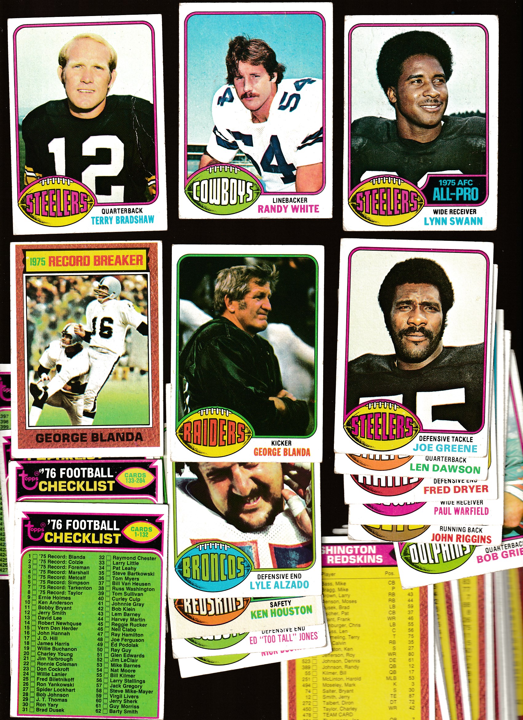1976 Topps FB  - Starter Set/Lot (135) diff. w/STARS,Teams,Checklists .. Football cards value