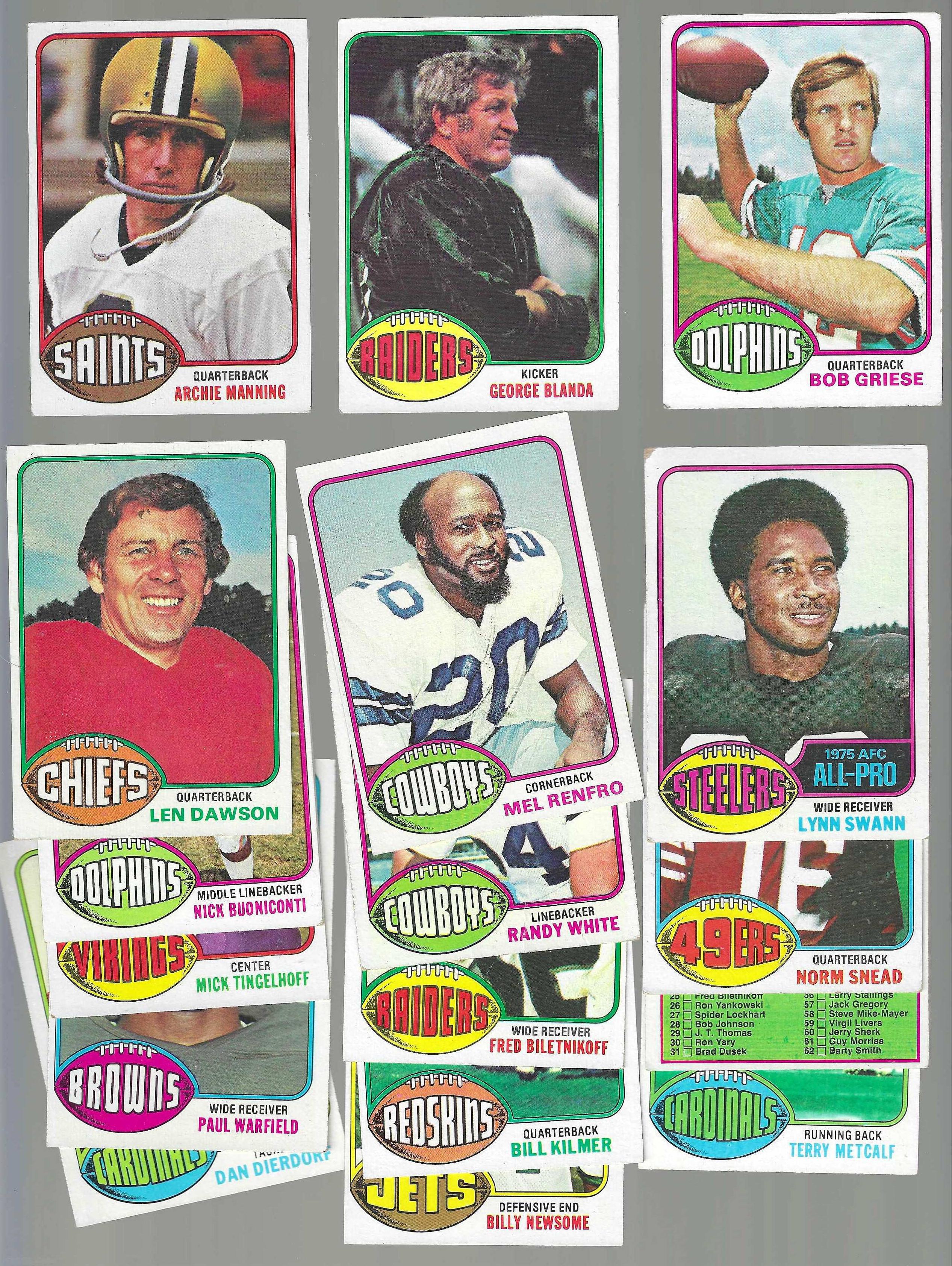 1976 Topps FB  - Starter Set/Lot (135) diff. w/STARS,Teams,Checklists .. Football cards value