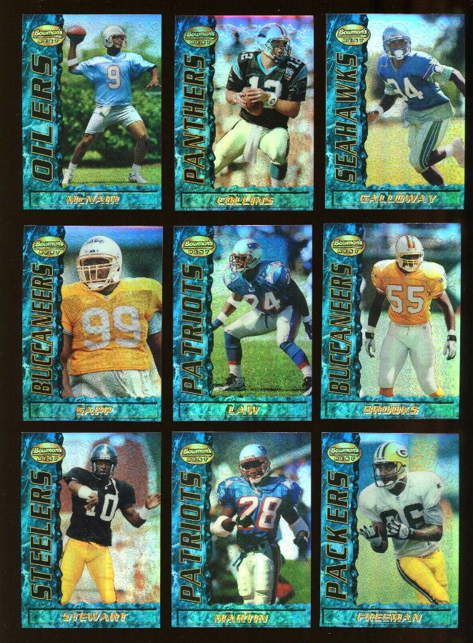 1995 Bowman's Best Football - Near Complete Black/Blue SET (178/180 cards) Baseball cards value