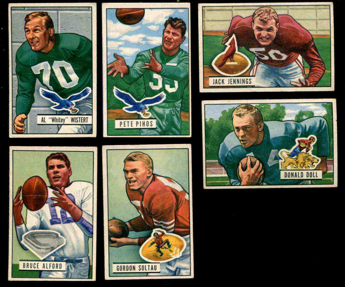1951 Bowman FB # 46 Pete Pihos [#x] (Eagles) Football cards value