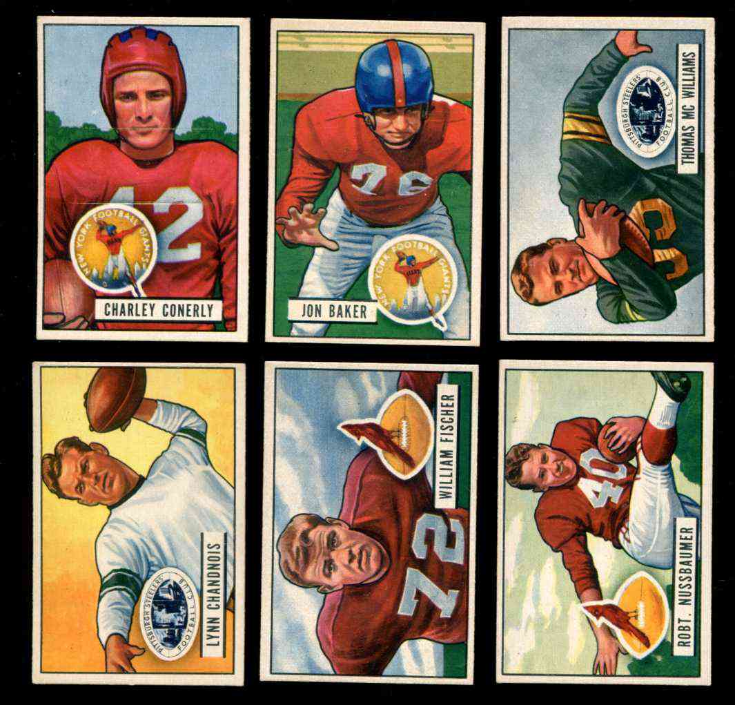 1951 Bowman FB # 57 Jon Baker (NY Giants) Football cards value