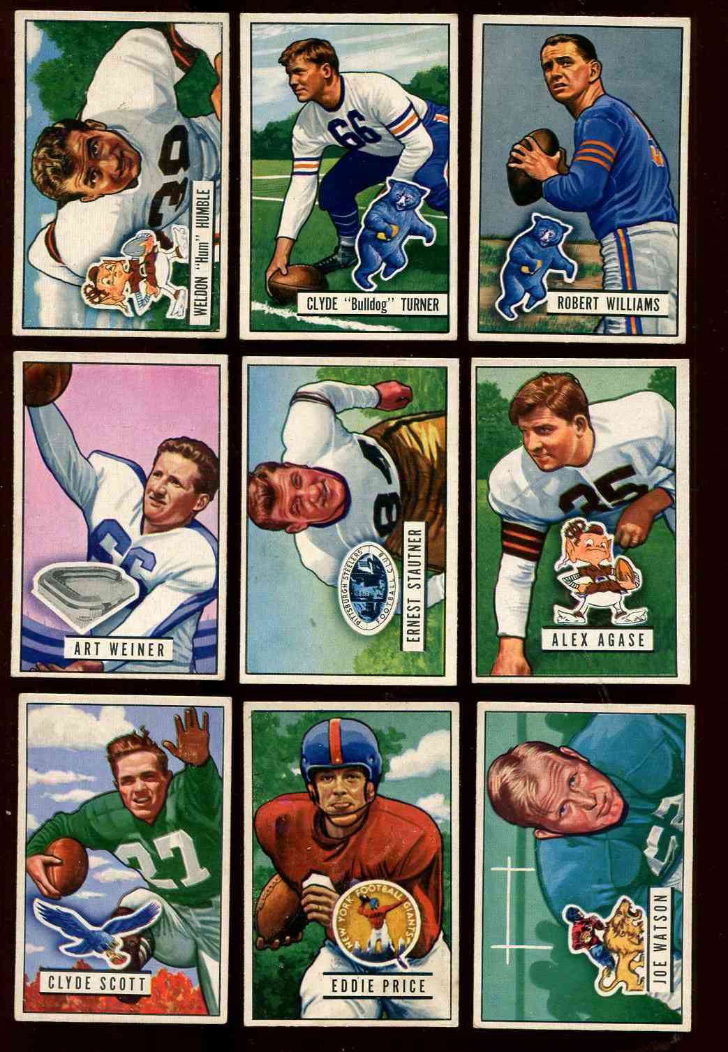 1951 Bowman FB #  1 Weldon Humble ROOKIE (Browns) Football cards value