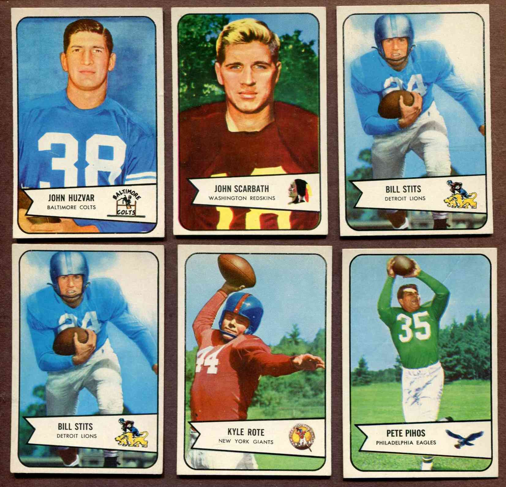 1954 Bowman FB #  5 Bill Stits (Lions) Football cards value