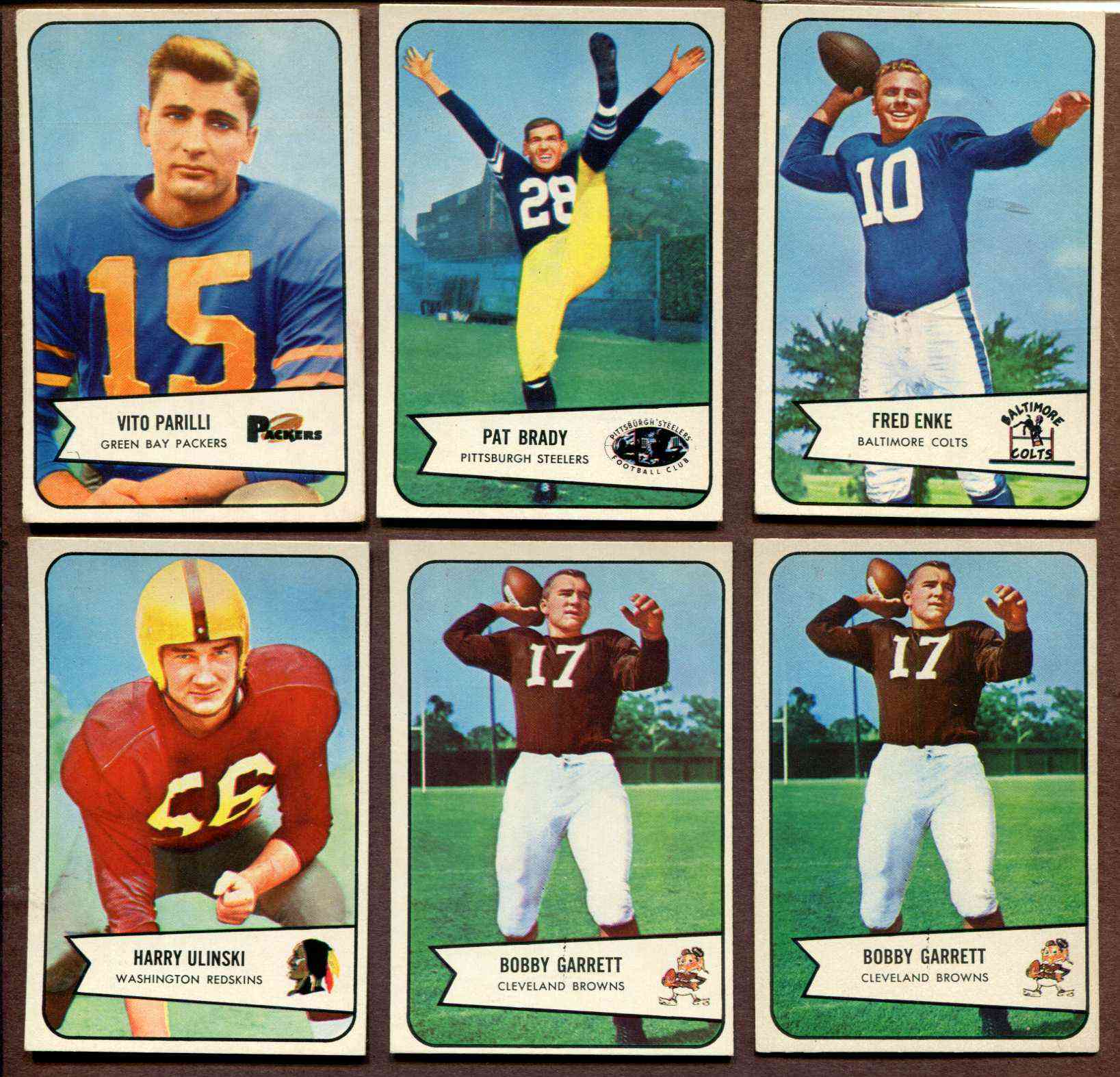 1954 Bowman FB # 13 Pat Brady (Steelers) Football cards value