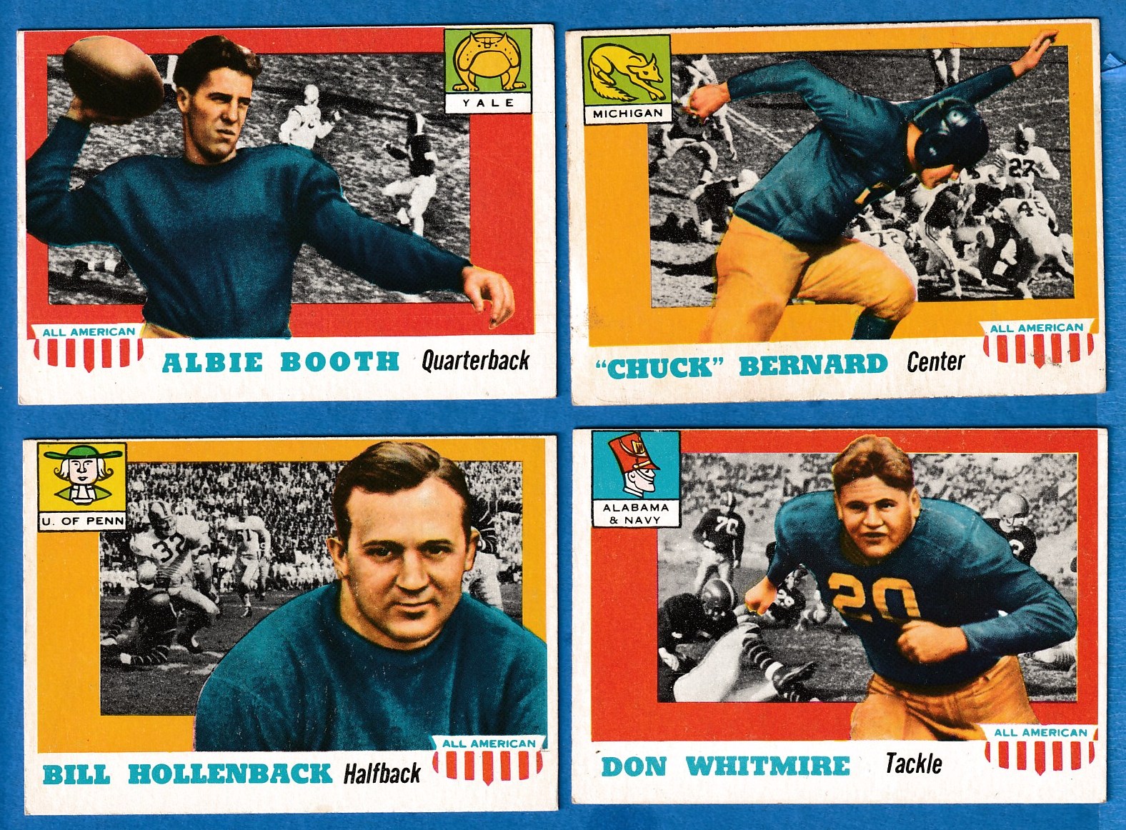1955 Topps ALL-AMERICAN FB # 96 Bill Hollenback SHORT PRINT (Pennsylvania) Football cards value